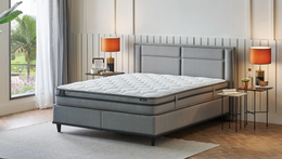 Boxspringbett Set “Fresh Sense“ mit Federkern-Matratze und Stauraum