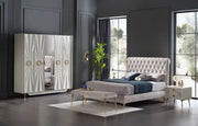 Dolce 6-door wardrobe + dressing table + makeup mirror + 160 cm headboard + 2 bedside tables