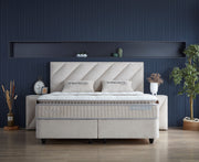 Shinebedd Das Premium Boxspringbett mit Hybrid Matratze und Stauraum