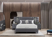 Box spring bed with “Ergocoil Infinity Pro” box spring mattress for back sleepers and side sleepers