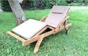 Teak sun lounger 