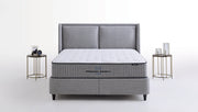Box spring bed with “Ergocoil Infinity Pro” box spring mattress for back sleepers and side sleepers
