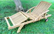 Teak sun lounger 