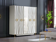 Dolce 6-door wardrobe + dressing table + makeup mirror + 160 cm headboard + 2 bedside tables