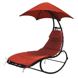 Sdraio a dondolo, rosso terracotta