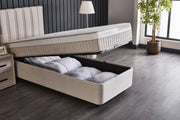 COSTABEDD BOXSPRINGBETT MIT ORTHOPÄDISCHER HYBRIDMATRATZE BEIGE