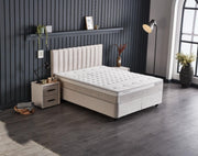 COSTABEDD BOXSPRINGBETT MIT ORTHOPÄDISCHER HYBRIDMATRATZE BEIGE